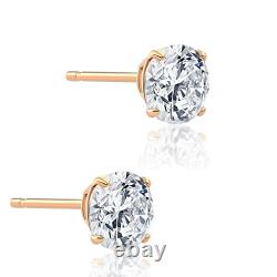 G/SI1 1.50Ct TW Diamond Studs in 14k White or Yellow Gold Lab Grown