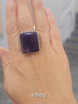 Gem Quality Charoite And Silver Men's Ring Size 11.5 Hand Made In USA