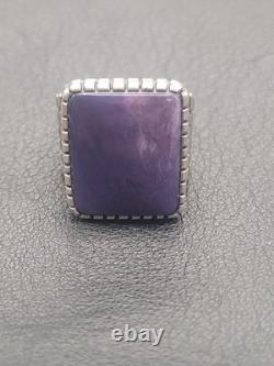 Gem Quality Charoite And Silver Men's Ring Size 11.5 Hand Made In USA