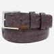 Genuine Caiman Hornback Black Cherry Crocodile Leather Belt (made In U. S. A)