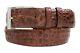 Genuine Caiman Hornback Cigar Brown Crocodile Leather Belt (made In U. S. A)