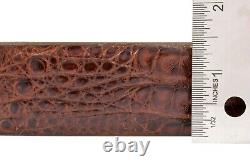 Genuine Caiman Hornback Cigar Brown Crocodile Leather Belt (Made in U. S. A)