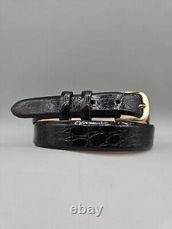 Genuine Crocodile Black Leather Mens Belt Handcrafted USA Size 36 Saddlebags