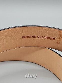 Genuine Crocodile Black Leather Mens Belt Handcrafted USA Size 36 Saddlebags