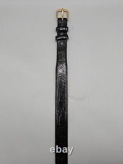 Genuine Crocodile Black Leather Mens Belt Handcrafted USA Size 36 Saddlebags