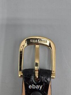 Genuine Crocodile Black Leather Mens Belt Handcrafted USA Size 36 Saddlebags
