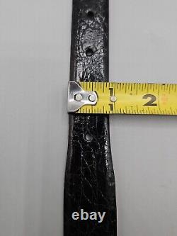 Genuine Crocodile Black Leather Mens Belt Handcrafted USA Size 36 Saddlebags