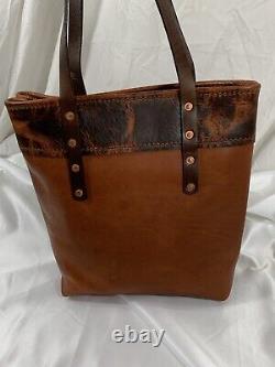Genuine HORWEEN USA hand made brown tan leather tote bag unisex