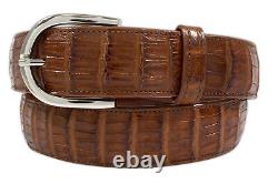 Genuine Handmade Cognac Alligator Leather Belt (Made in U. S. A)