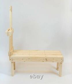 Goat Hoof & Milk Stand for Dwarf & Pygmy Goats 32-inch Hand-Crafted Natural Pine