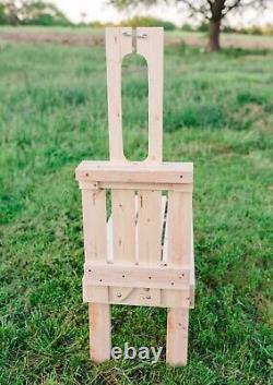 Goat Hoof & Milk Stand for Dwarf & Pygmy Goats 32-inch Hand-Crafted Natural Pine