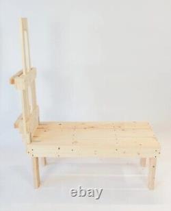 Goat Hoof & Milk Stand for Dwarf & Pygmy Goats 32-inch Hand-Crafted Natural Pine