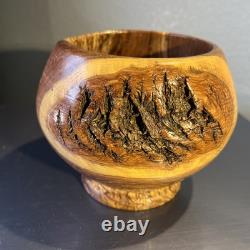 Gorgeous Live Edge Hand Turned, One of a Kind Black Walnut- Knotty Bowl! GIFT