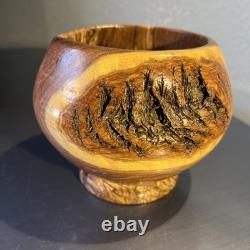 Gorgeous Live Edge Hand Turned, One of a Kind Black Walnut- Knotty Bowl! GIFT