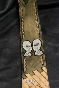 Guitar strap leather tooled all hand made in USA Pink Floyd 3 new
