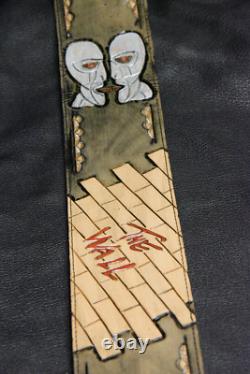 Guitar strap leather tooled all hand made in USA Pink Floyd 3 new