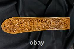 Guitar strap leather tooled all hand made in USA Sheridan oak leaf 4 new