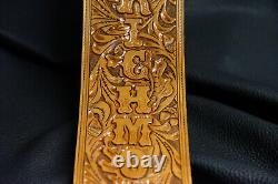 Guitar strap leather tooled all hand made in USA Sheridan oak leaf 4 new