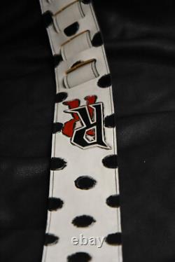 Guitar strap leather tooled hand made in USA custom Randy Rhoades 3.5 strap
