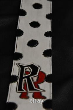 Guitar strap leather tooled hand made in USA custom Randy Rhoades 3.5 strap