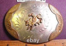HAND MADE Vintage Cowboy BULL RIDER Rodeo USA Hand Engraved Belt Buckle