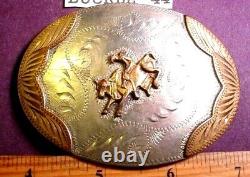 HAND MADE Vintage Cowboy BULL RIDER Rodeo USA Hand Engraved Belt Buckle