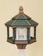 Huge Bird Feeder Amish Handmade Hexagon Recycled Poly In Green, Cedar & White
