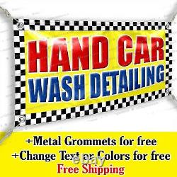 Hand Car Wash Detailing Advertising Vinyl Banner Sign Many Sizes USA made flag