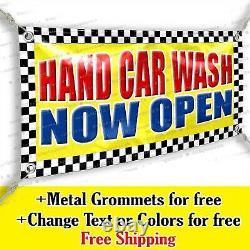Hand Car Wash Now Open Advertising Vinyl Banner Sign Many Sizes USA made flag