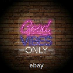 Hand Craft LED Neon Sign'Good Vibes Only' Super Bright 12vDC Made in USA 24x24