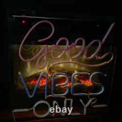 Hand Craft LED Neon Sign'Good Vibes Only' Super Bright 12vDC Made in USA 24x24