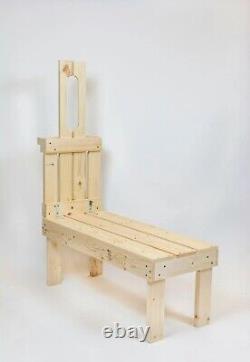 Hand-Crafted 42 Natural Pine Goat Milking Stand for Med-Large Goats Made in USA