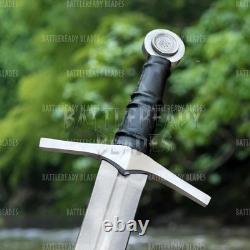Hand Forged Carbon Steel Battle Ready Medieval Sword, Made In USA, Tariff Free