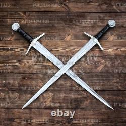 Hand Forged Carbon Steel Battle Ready Medieval Sword, Made In USA, Tariff Free