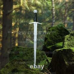 Hand Forged Carbon Steel Battle Ready Medieval Sword, Made In USA, Tariff Free