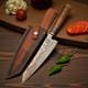 Hand Forged Copper Damascus Chef Knife, Cu Mai Full Tang Kitchen Knife