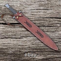 Hand Forged Damascus Steel Viking Sword Sharp / Battle Ready Medieval Sword