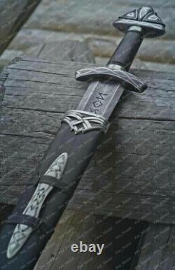 Hand Forged Damascus Steel Viking Sword Sharp Battle Ready Medieval Sword Gift