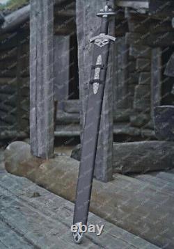 Hand Forged Damascus Steel Viking Sword Sharp Battle Ready Medieval Sword Gift