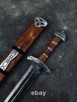 Hand Forged Damascus Steel Viking Sword Sharp/battle Ready Medieval Sword