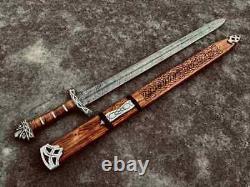 Hand Forged Damascus Steel Viking Sword Sharp/battle Ready Medieval Sword