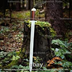 Hand Forged Medieval Knights Sword, Battle Ready Razor Sharp Blade, Made In USA