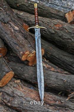 Hand Forged Viking Personalized Damascus steel sword Custom fantasy sword