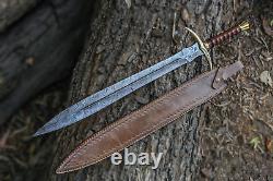Hand Forged Viking Personalized Damascus steel sword Custom fantasy sword