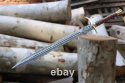 Hand Forged Viking Personalized Damascus steel sword Custom fantasy sword