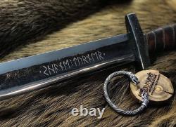 Hand Forged Viking Sword/Handmade Battle Ready Blade with Leather Grip