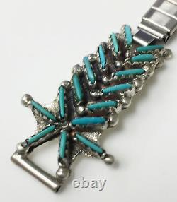 Hand Made American 32 Turquoise Stones Sterling Silver Watch Stretch Band Strap