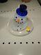 Hand Made Art Glass Giant Half Melted Snowman Made In Indiana Usa Collectible