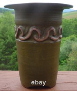 Hand Made Arts & Crafts Period Art Pottery Vase Marked USA 296