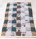 Hand Made Baby Quilt Patchwork Thick 2 Sided 35x55 Throw Blanket Folk Art